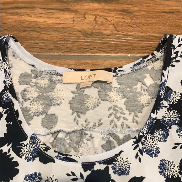 LOFT Women's Small Blue Flowy Floral Dress Tank - Picture 2 of 4